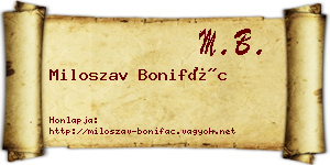 Miloszav Bonifác névjegykártya